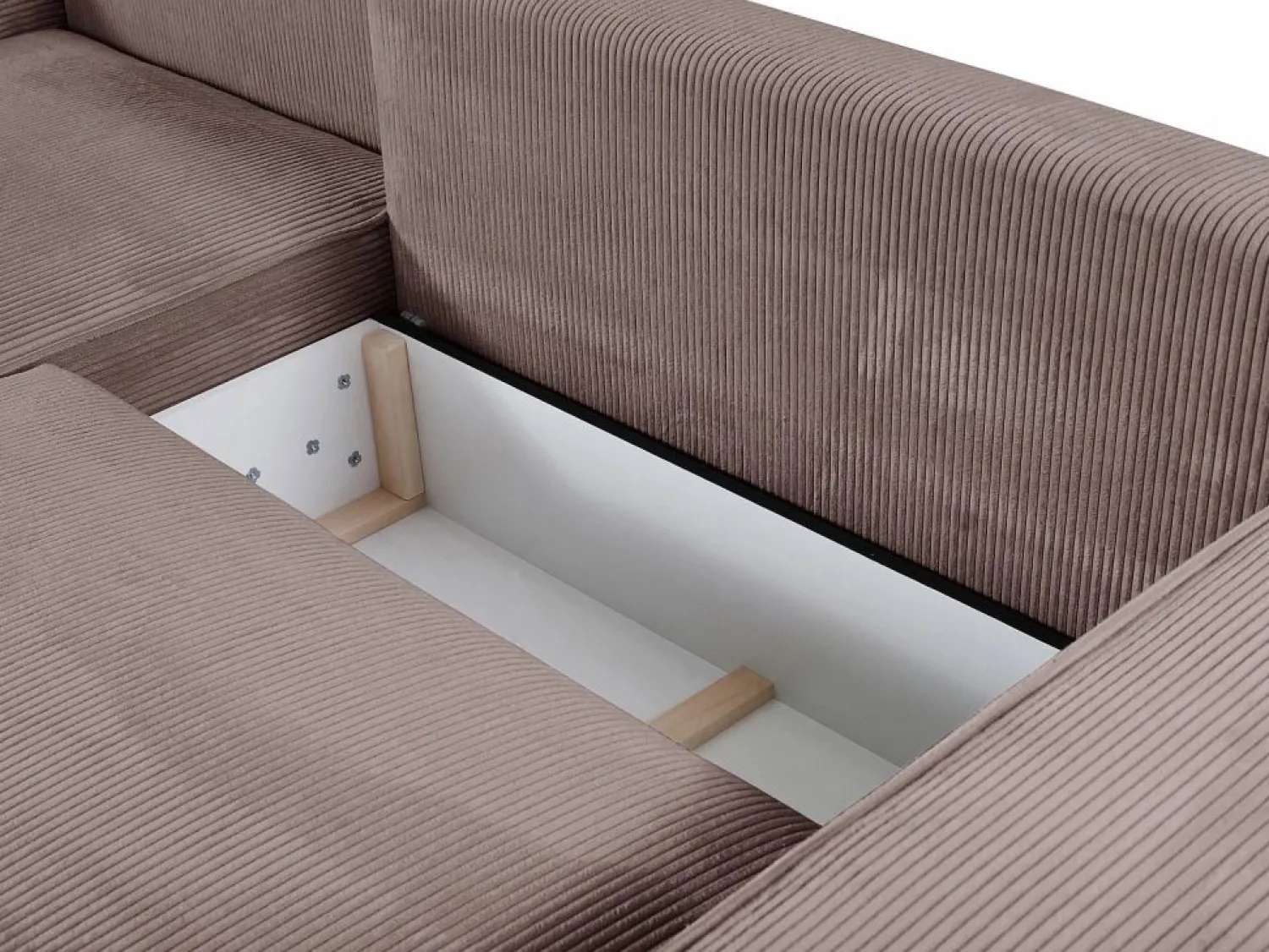 Vente-unique Sofá cama rinconera izquierda de pana - AMELIA