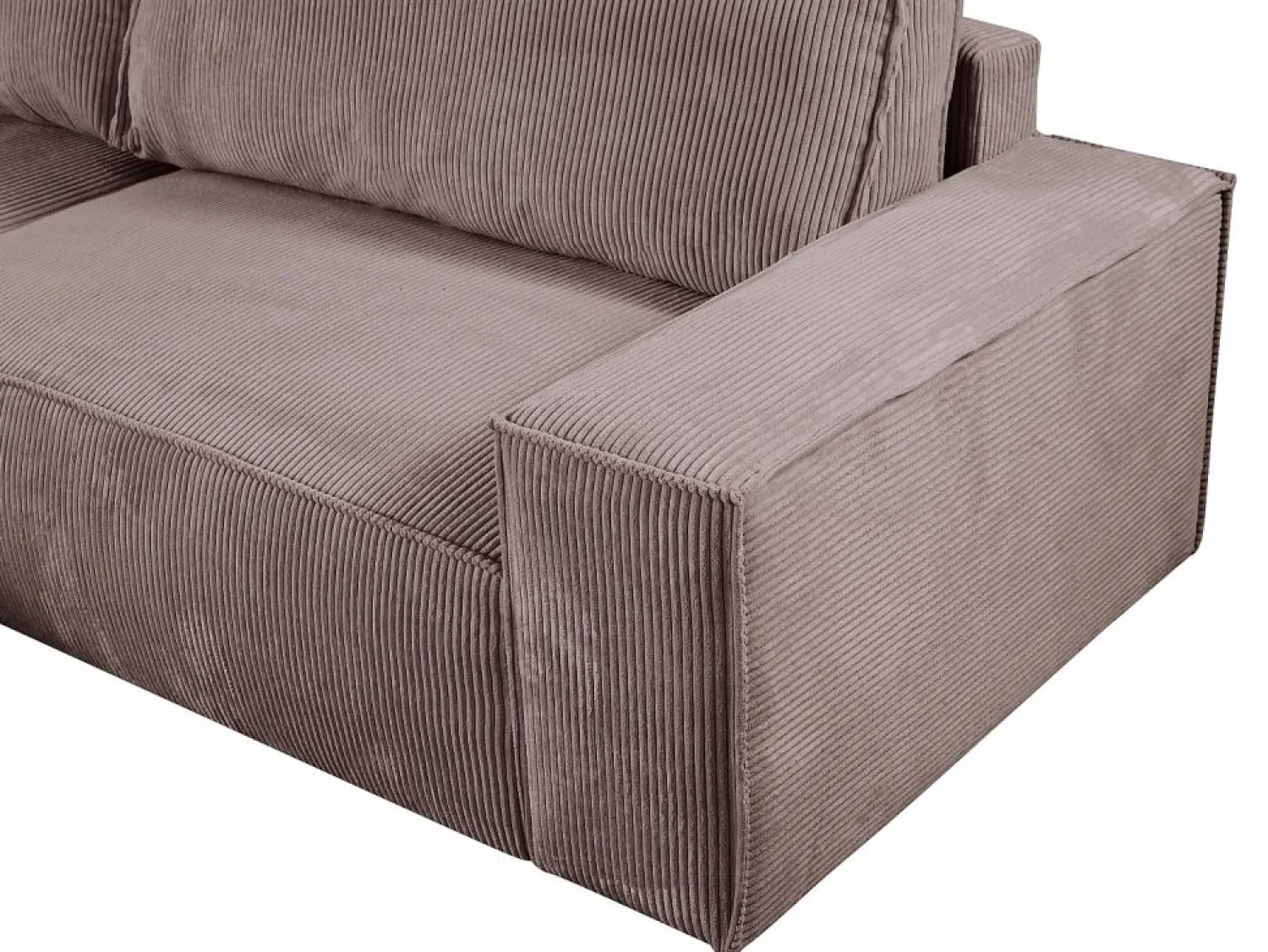 Vente-unique Sofá cama rinconera izquierda de pana - AMELIA