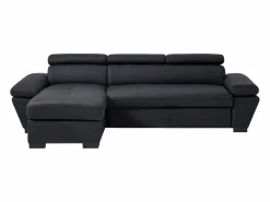 Best LINEA SOFA Sofá cama rinconera izquierda de cuero JONOVA Negro