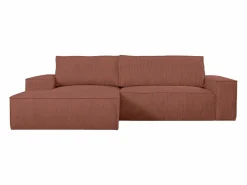Vente-unique Sofá cama rinconera izquierda de pana AMELIA