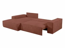 Vente-unique Sofá cama rinconera izquierda de pana AMELIA