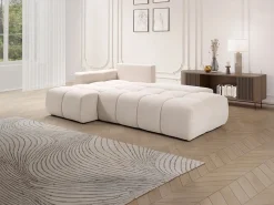 Vente-unique Sofá cama rinconera izquierda de tela TRIMALDI