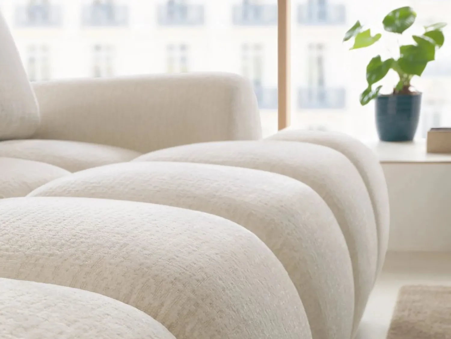 Vente-unique Sofá cama rinconera izquierda en chenilla FARNETA