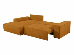 Vente-unique Sofá cama rinconera izquierda de pana AMELIA