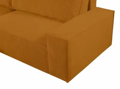 Vente-unique Sofá cama rinconera izquierda de pana AMELIA