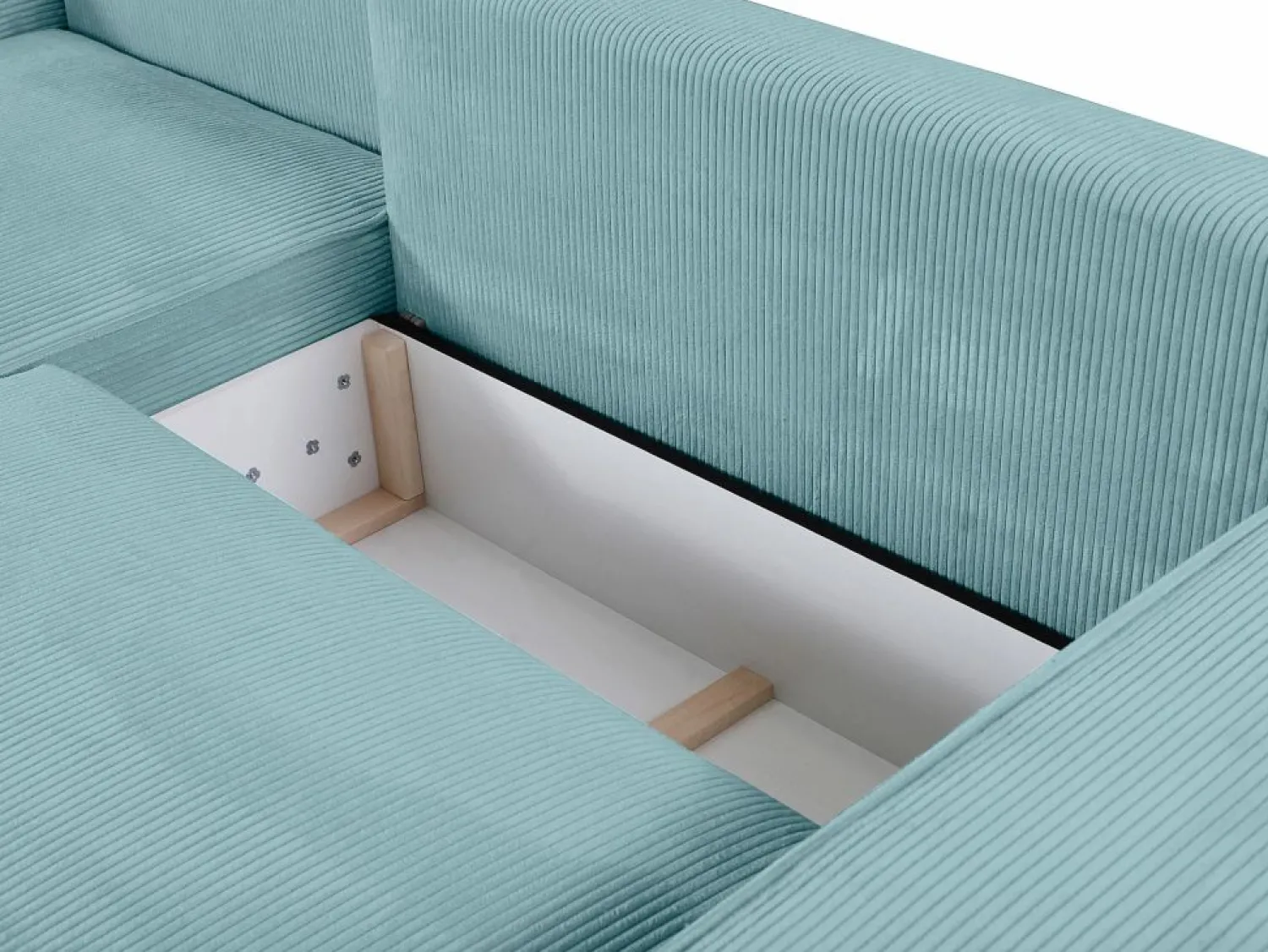 Vente-unique Sofá cama rinconera izquierda de pana - AMELIA