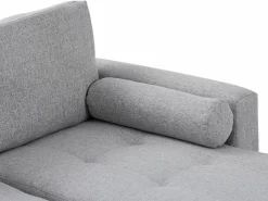 Vente-unique Sofá cama rinconera reversible de tela con arcón KORI