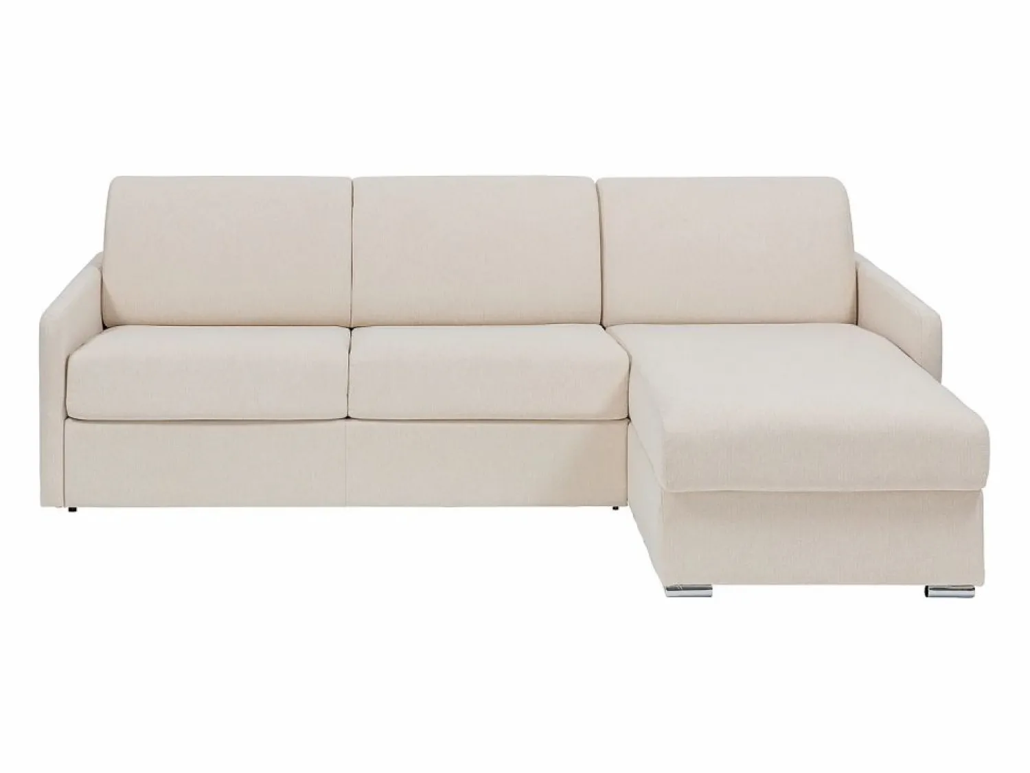 Online Vente-unique Sofá cama rinconera tipo italiano de tela cama de 160 cm lamas de 18 cm CALIFE Beige