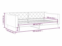 New vidaxl Sofá cama sin colchón tela oscuro 100x200 cm Gris