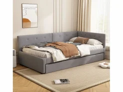 Sale Sofá cama tapizado en terciopelo 90x200cm + cama nido 90x190cm - Cama Nido