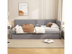 Sale Sofá cama tapizado en terciopelo 90x200cm + cama nido 90x190cm - Cama Nido
