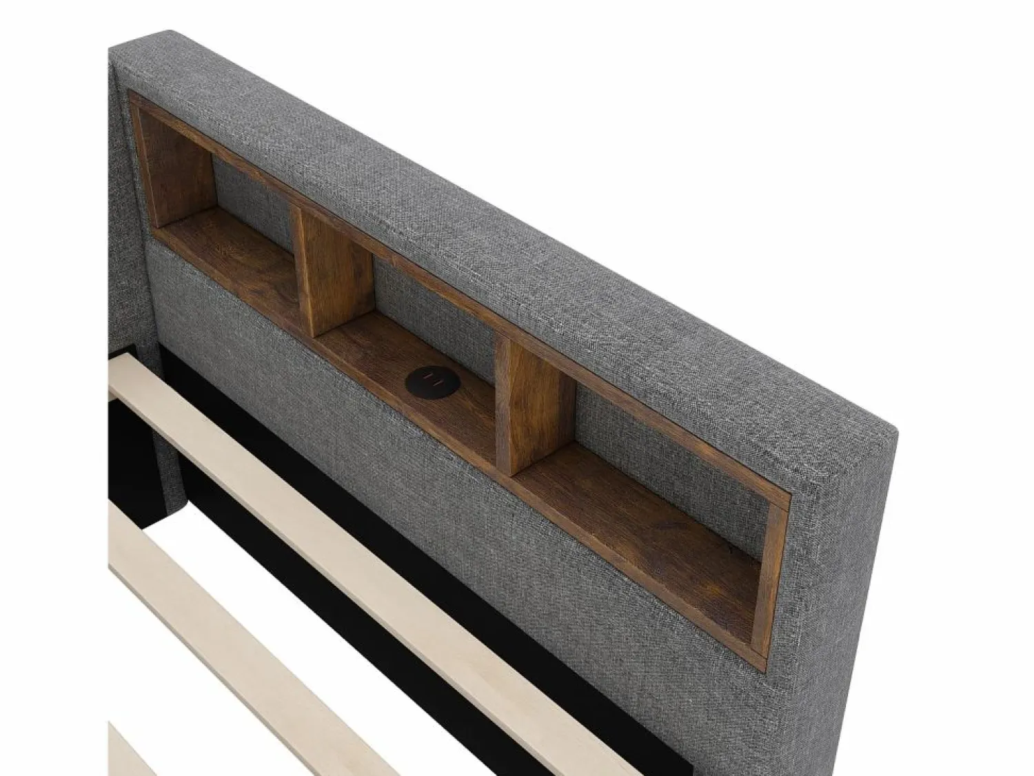 ModernLuxe Sofá cama 140x200 cm - con 2 cajones - con puertos USB + Type C - con luz LED - (colchón no incluido)