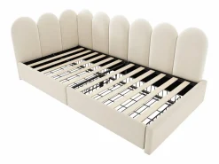 ModernLuxe Sofá cama 90x190 cm - con 2 cajones - tejido de terciopelo - con somier de láminas - ​ (sin colchón)