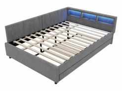 Sale Sofá cama 140x200 cm - con cama nido - con puertos USB + Type C - con iluminación LED - (colchón no incluido) Cama Diván|Cama Nido
