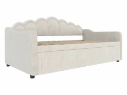 ModernLuxe Sofá cama 90x200/180x200 cm - con cama nido - con banda luminosa LED - terciopelo - (colchón no incluido)