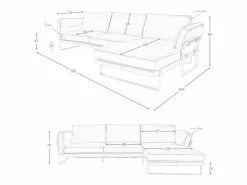 Angel Cerda Sofá chaise longue derecha piel camel 6232