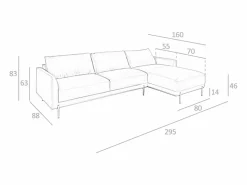New Sofá chaise longue derecha piel 6197 Sofá De Piel