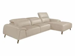 Angel Cerda Sofá chaise longue derecha piel gris taupe 6150