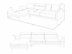 Outlet Sofá chaise longue izquierda piel 6200 Sofá De Piel