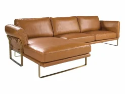 Sale Angel Cerda Sofá chaise longue izquierda piel camel 6231 Marru00f3n