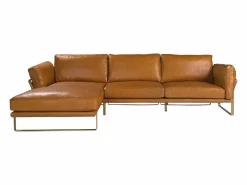 Sale Angel Cerda Sofá chaise longue izquierda piel camel 6231 Marru00f3n