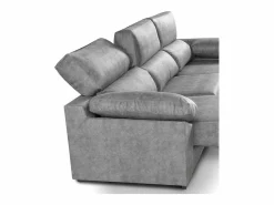 New Cambia tus muebles Sofá Chaise Longue izquierdo de 100x283x167 con arcón y patas metálicas oscuro Monti Gris