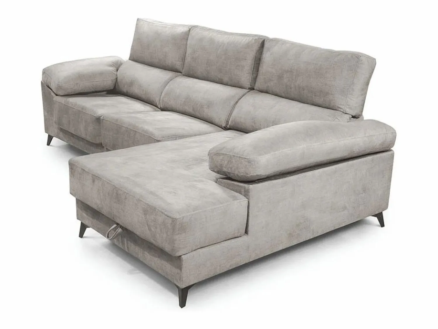 Cambia tus muebles Sofá Chaise Longue izquierdo de 101x293x167 cm con arcón integrado color claro Vis