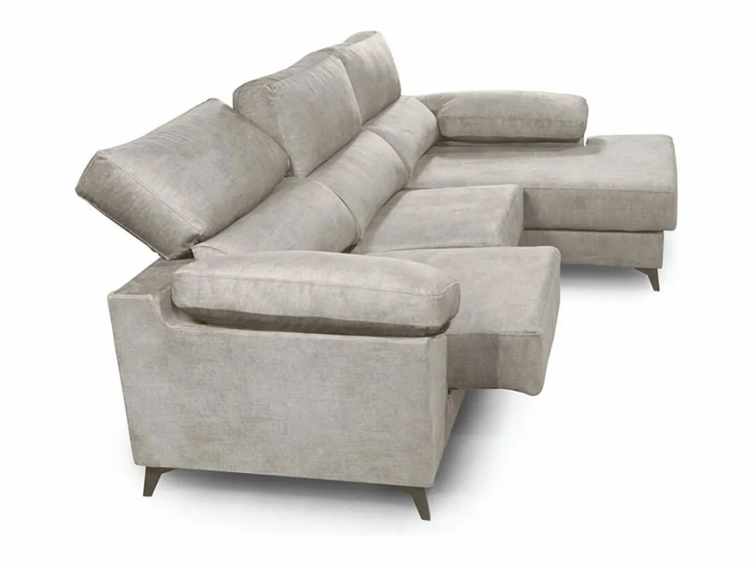 Cambia tus muebles Sofá Chaise Longue izquierdo de 101x293x167 cm con arcón integrado color claro Vis