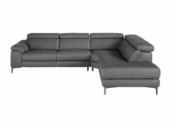 Discount Sofá chaise longue relax derecha piel gris oscuro 6111 Sofá De Piel