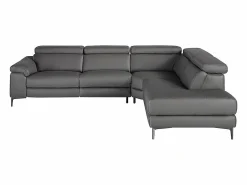 Discount Sofá chaise longue relax derecha piel gris oscuro 6111 Sofá De Piel