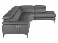 Discount Sofá chaise longue relax derecha piel gris oscuro 6111 Sofá De Piel