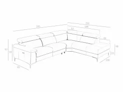 Discount Sofá chaise longue relax derecha piel gris oscuro 6111 Sofá De Piel