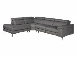 New Sofá chaise longue relax izquierda piel gris oscuro 6112 Sofá De Piel