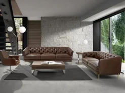 Sale Sofá Chester 2 plazas piel marrón coñac 6139 Sofá De Piel