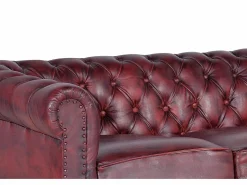 Best Sofá chester en cuero natural marrón 3 plazas Sofá Vintage|Sofá De Piel