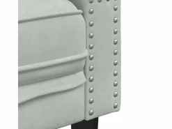 Clearance Sofá Chesterfield 2 plazas con cojines terciopelo claro Sofás Chesterfield