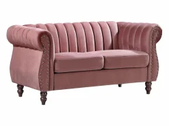 Sale Sofá chesterfield 2 plazas de terciopelo rosa viejo TRUMBO Sofás Chesterfield|Sofá - 2 Plazas