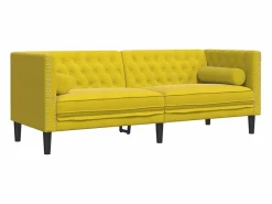 Clearance Sofá Chesterfield 3 plazas con cojines terciopelo Todos Los Sofás|Sofá De Terciopelo