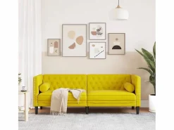 Clearance Sofá Chesterfield 3 plazas con cojines terciopelo Todos Los Sofás|Sofá De Terciopelo