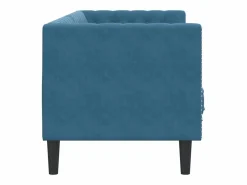 New Clicnbuy Sofá Chesterfield 3 plazas con cojines terciopelo Azul