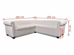 New Sofá Chesterfield 5 plazas de cuero artificial Sofás Chesterfield