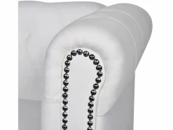 Discount Clicnbuy Sofá Chesterfield de 3 plazas cuero sintético Blanco