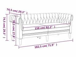 Best Sofá Chesterfield de 2 plazas tela oscuro Sofás Chesterfield