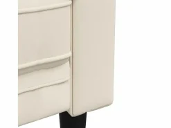 New Clicnbuy Sofá chesterfield de 2 plazas tela Crema