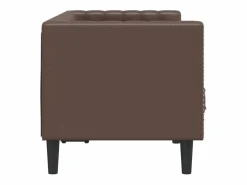 Clicnbuy Sofá Chesterfield de 2 plazas cuero artificial marrón
