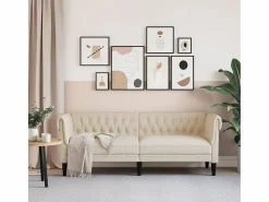 Clicnbuy Sofá Chesterfield de 3 plazas tela