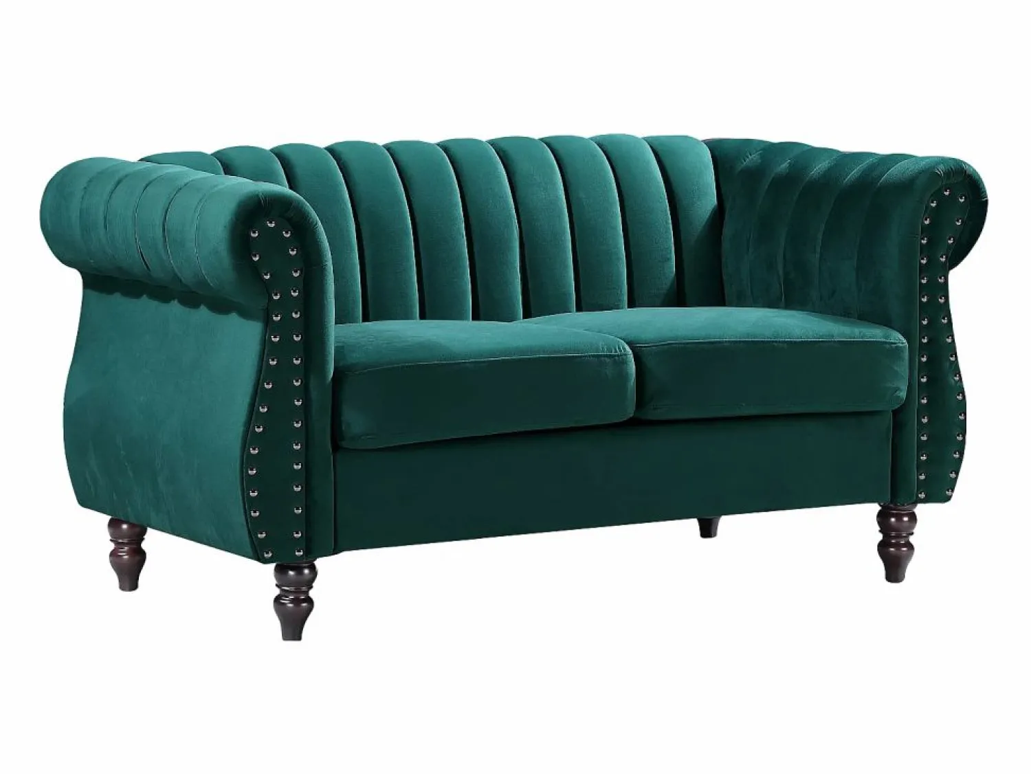 Clearance Sofá chesterfield de 2 plazas de terciopelo TRUMBO Sofá De Terciopelo|Sofás Chesterfield