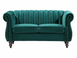 Clearance Sofá chesterfield de 2 plazas de terciopelo TRUMBO Sofá De Terciopelo|Sofás Chesterfield