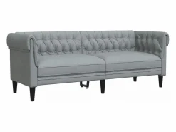Hot Sofá Chesterfield de 3 plazas tela claro Sofás Chesterfield