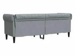 Hot Sofá Chesterfield de 3 plazas tela claro Sofás Chesterfield